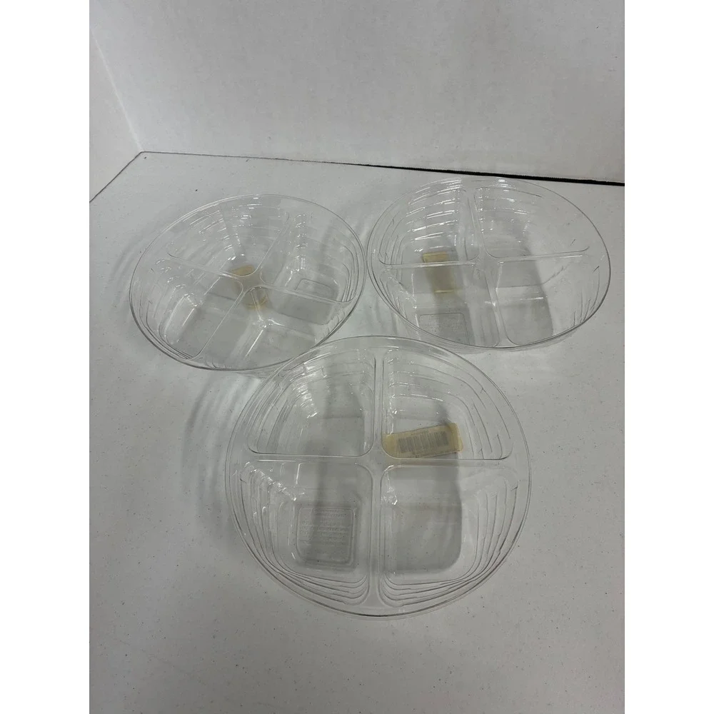 Longaberger Medium Catch All Divided Basket Protectors Clear Plastic 3pk 44440